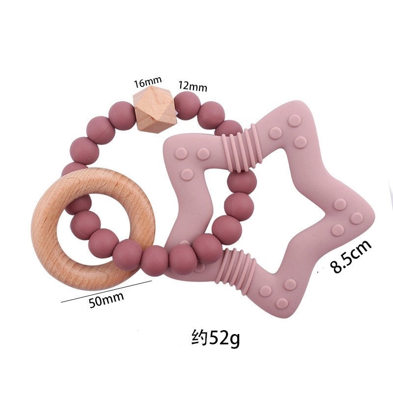 Adorable Star-Shaped Beech Wood and Silicone Baby Accessories | Baby Accessories