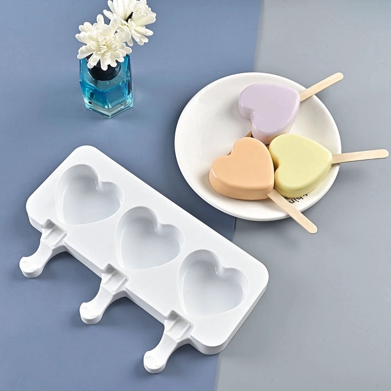 3 and 4 Cavity Ice Cream Molds DIY Food Grade Silicone Popsicle Jelly Cheese Popsicle Mold|Kitchen & Dining