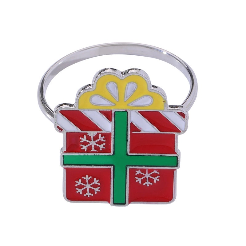 Festive Penguin Santa Claus Napkin Ring Alloy Christmas Table Decor | Tableware & Napkin Rings