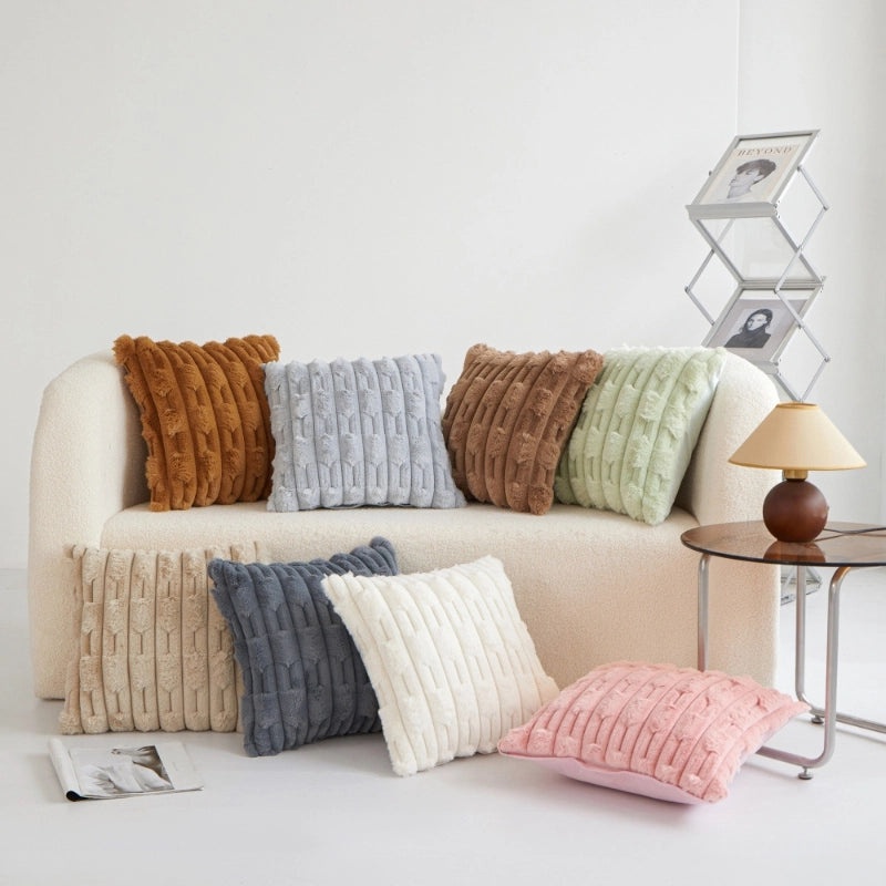 Cozy Minimalist Solid Color PP Cotton Plush Throw Pillow for Home Decor|Home Textile Accessories