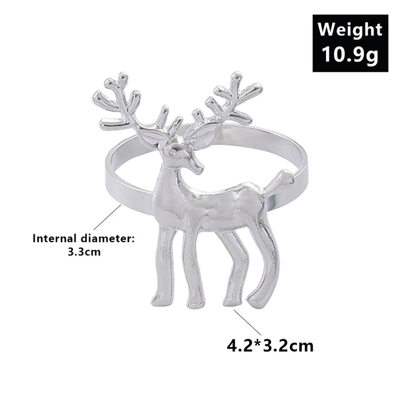 Elegant Animal Alloy Christmas Napkin Ring for Casual Festive Dining | Tableware & Napkin Rings