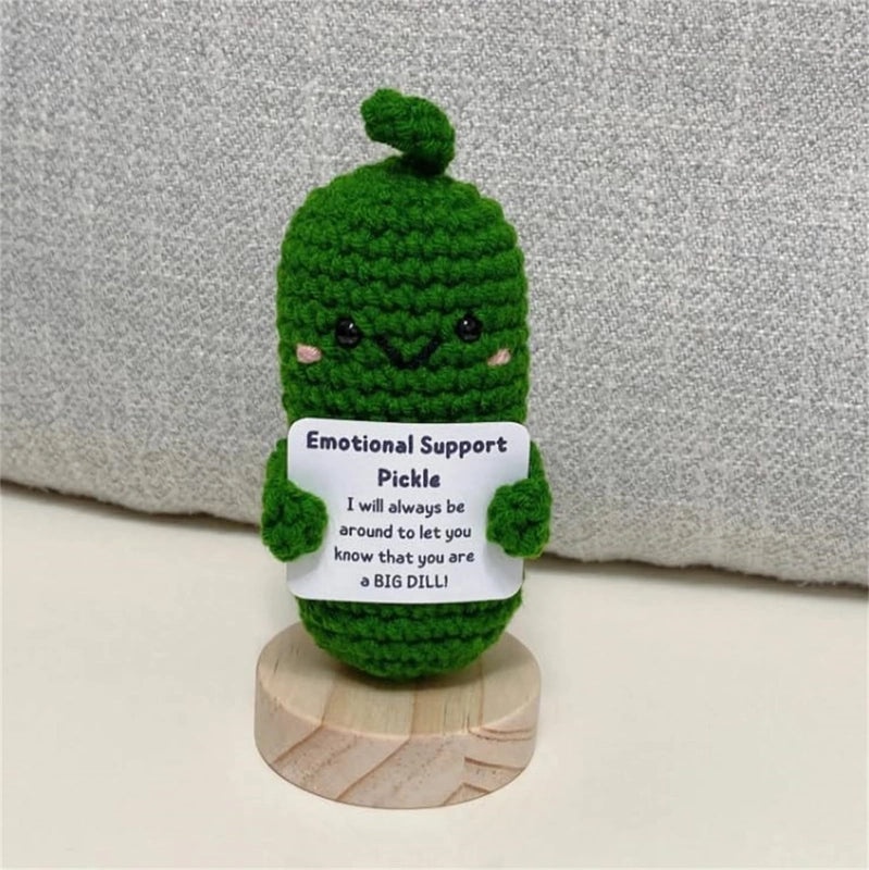 Handmade Wool Crocheted Cucumber Potato Doll Cute Funny Facial Expression Bag|Fashion Accessories