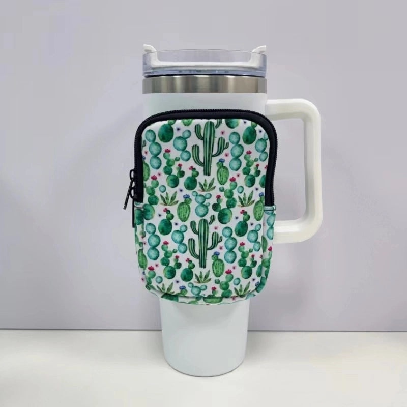 Neoprene 40oz Ice Bully Cup Cover with Coin Purse, Non-slip Elastic Thermos Protector | Drinkware Accessories