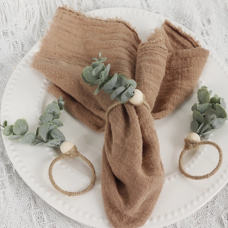 Rustic Leaf Design Cloth Napkin Ring Single Piece|Tableware & Napkin Rings