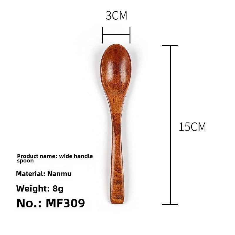 Phoebe Long Wooden Rice Spoon Small Japanese Salad Honey Spoon Pointed Handle Wooden Utensil|Kitchen Utensils