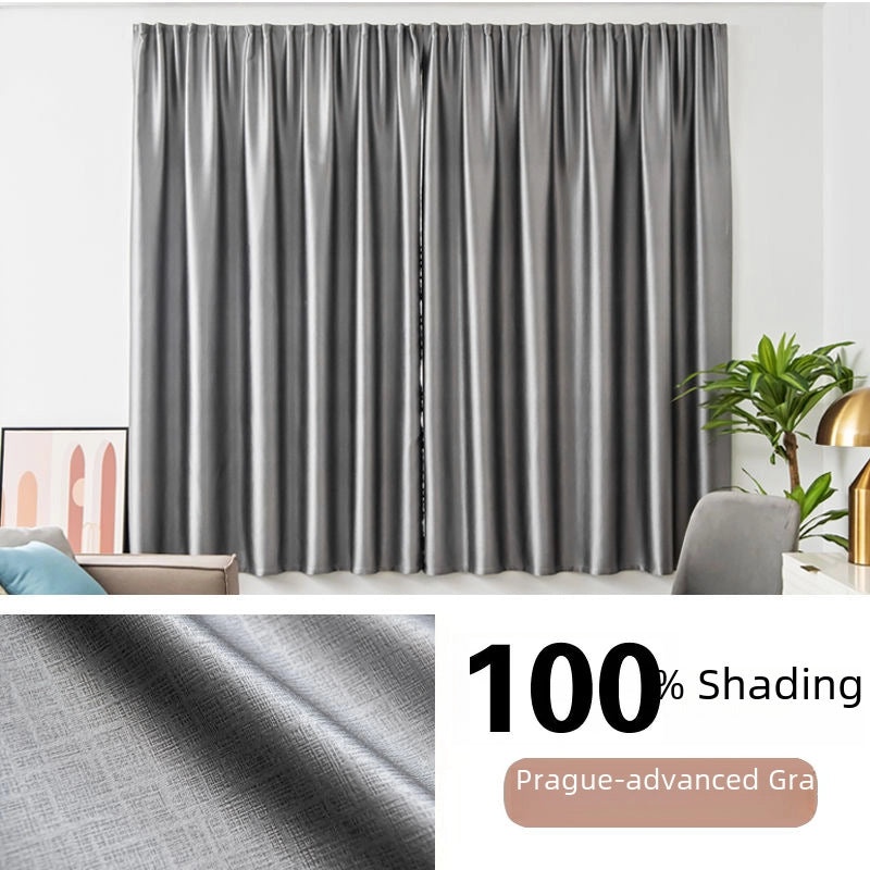 Blackout Curtain for Bedroom 100% Full Shading Self-adhesive Non-perforated Heat Insulation Sunshade Cloth|Home Decor & Window Treatments