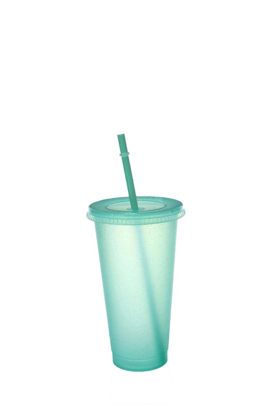 710ml Large Capacity Glitter Sipper Cup with Logo, Creative PP Plastic, 15 Color Options | Drinkware & Tumblers