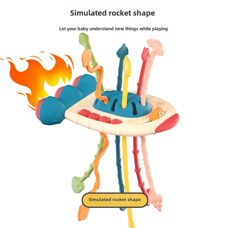 Baby Puzzle Early Learning Finger Flying Saucer Pull Rope Toy for Fine Motor Skill Development 3-6 Months|Baby Development Toys