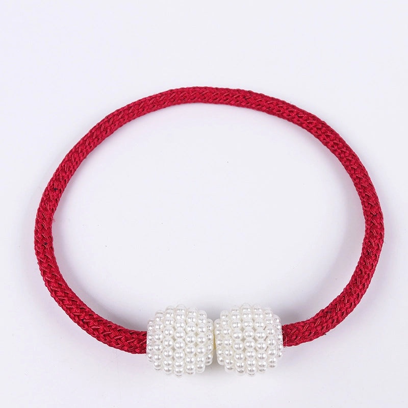 Retro Elegant Geometric Pearl Curtain Tieback for Home Decor