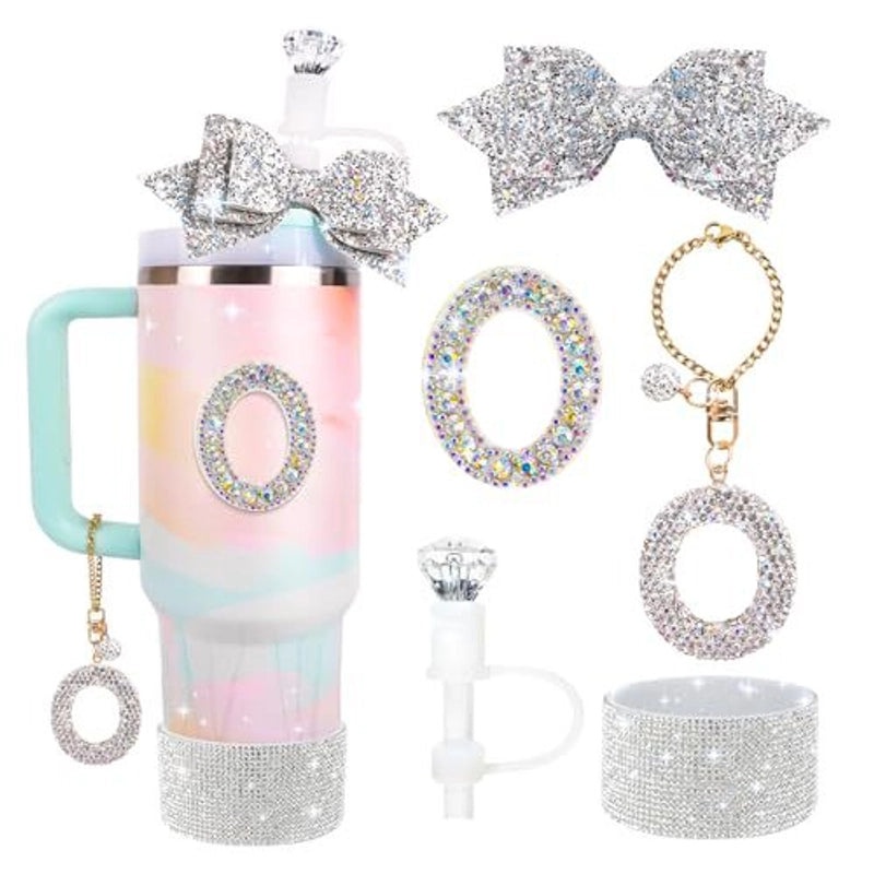 Glamorous Bow Letter Silicone Cup Sleeve Set | Drinkware Accessories