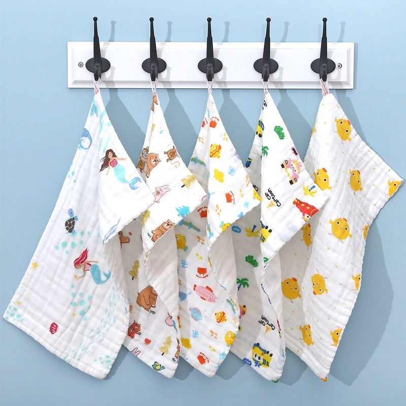 Adorable Cartoon Cotton Baby Burp Cloths Soft Absorbent Accessories for Newborns|Baby Accessories