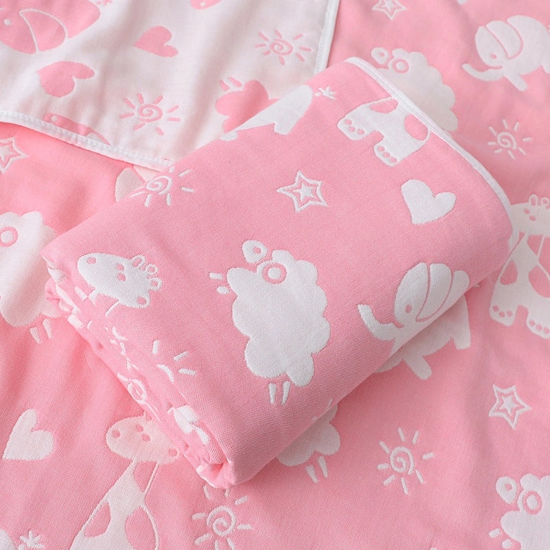 Soft Cotton Gauze Baby Bath Towel 110x110cm Wrap Jacquard Quilt Spring Summer|Baby Bath Towels & Quilts