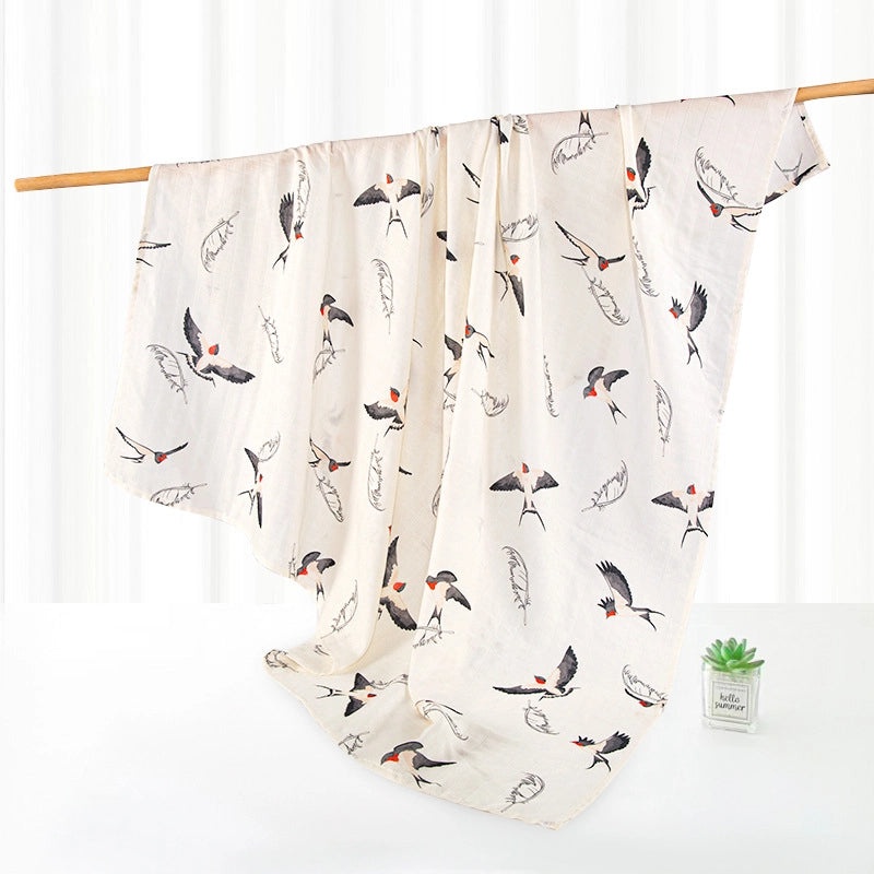 Antibacterial Bamboo Cotton Baby Swaddle Blanket and Bath Towel Set for Newborns Summer Soft Gauze Wrap|Baby Care & Accessories