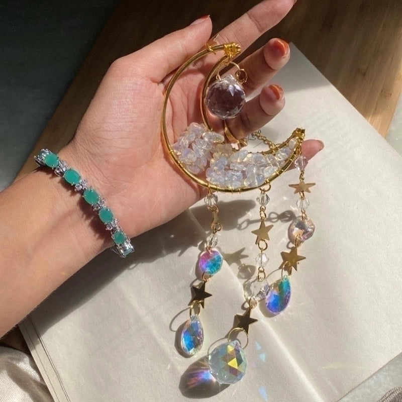 Lunar Glow Moon Crystal Necklace | Trendy Accessories