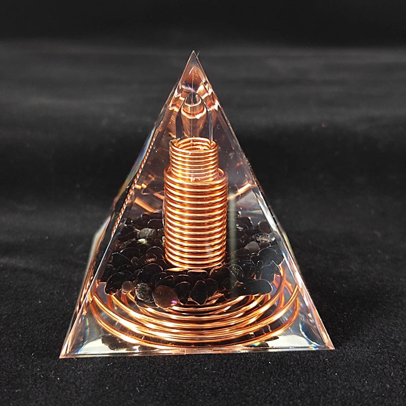 Retro Minimalist Pyramid Resin Crystal Ornament | Home Decor Accessories