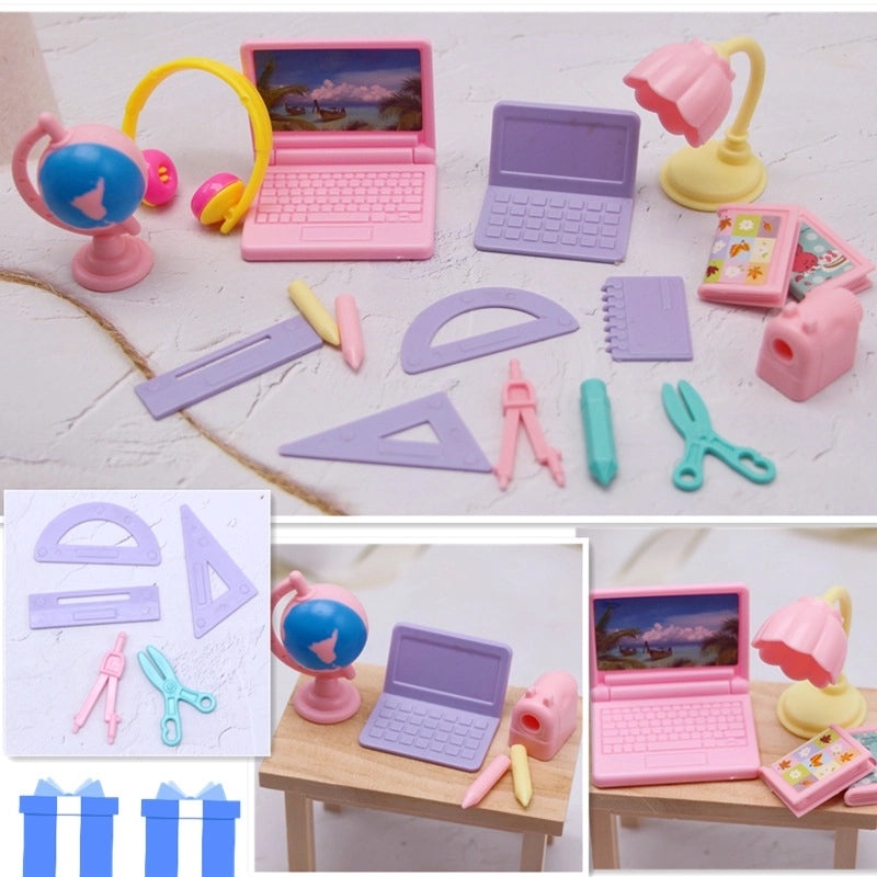 Miniature Dollhouse Computer & Stationery Set for OB11 BJD | Dollhouse Accessories