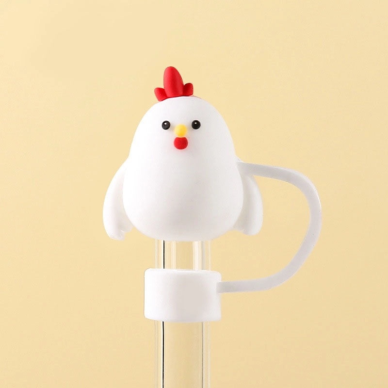 Silica Gel Flower Straw Cap for Drinks, Casual Elegant Decorative Cover, 1 Piece|Drinkware Accessories