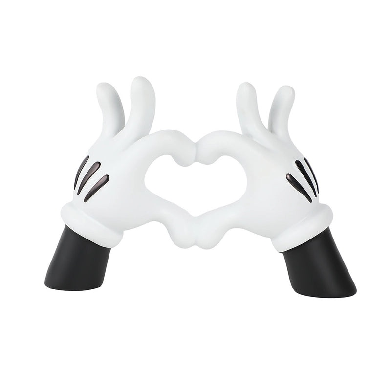 Cute Cartoon Heart Gesture Resin Ornaments for Home Decor | Decorative Figurines