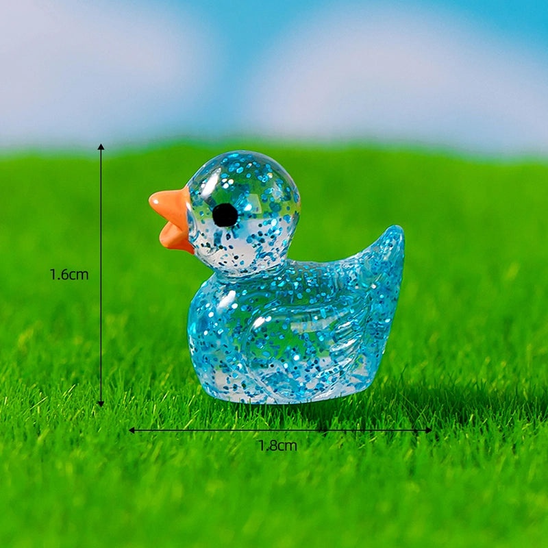 100 Pcs Cute Cartoon Duck Resin Mini Ornaments for Crafts and Home Decor|Home Decor & Craft Supplies