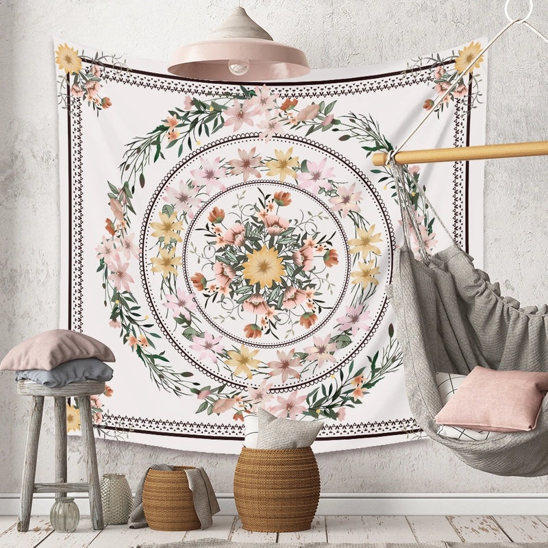 Bohemian Floral Print Wall Hanging Tapestry|Home Decor