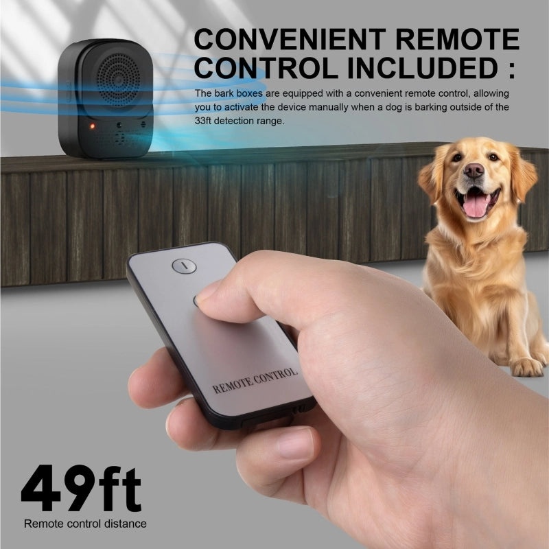 Ultrasonic Dog Bark Stopper Remote Control Anti-Barking Trainer Outdoor Repellent|Pet Training & Control Devices