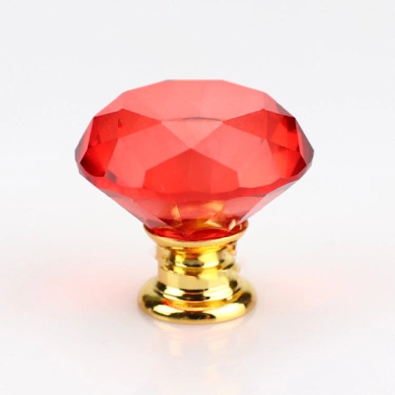 Transparent Crystal Diamond Single Hole Drawer Handle Small Cabinet Furniture Hardware|Cabinet Handles