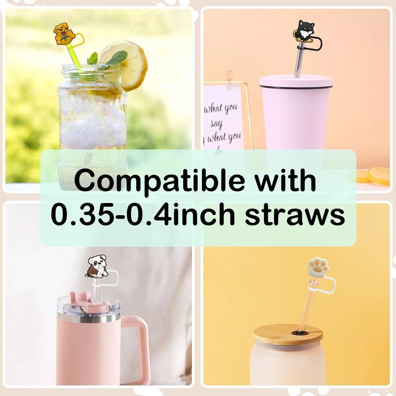 Tropical Animal Fruit Silica Gel Straw Cap Set Cute INS Style | Drinkware Accessories