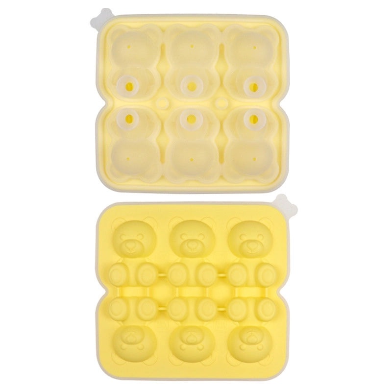 Bear-Shaped Silicone Ice Cube Mold 6-Piece Set for Household and Party Use | Kitchen & Dining Accessories