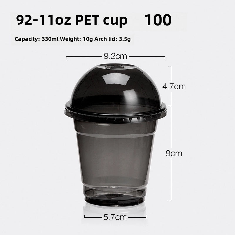 Disposable Black PET Plastic Coffee Cup with Lid for Iced Drinks | Beverage Cups & Accessories