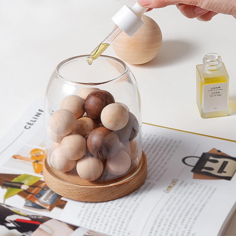 Solid Wood Aromatherapy Beads Set Fireless Essential Oil Diffuser for Home Hotel Bedroom Creative Birthday Gift|Home & Living Aromatherapy