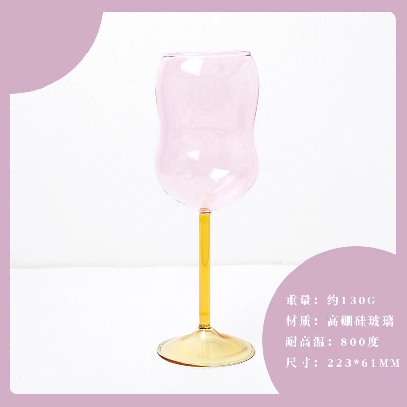 Elegant Solid Color Glass Wine Glass Single Piece|Wine Glasses & Drinkware