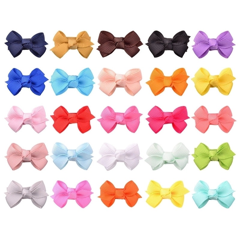 Classic Solid Color Baby Bow Hair Clips Set|Baby Accessories