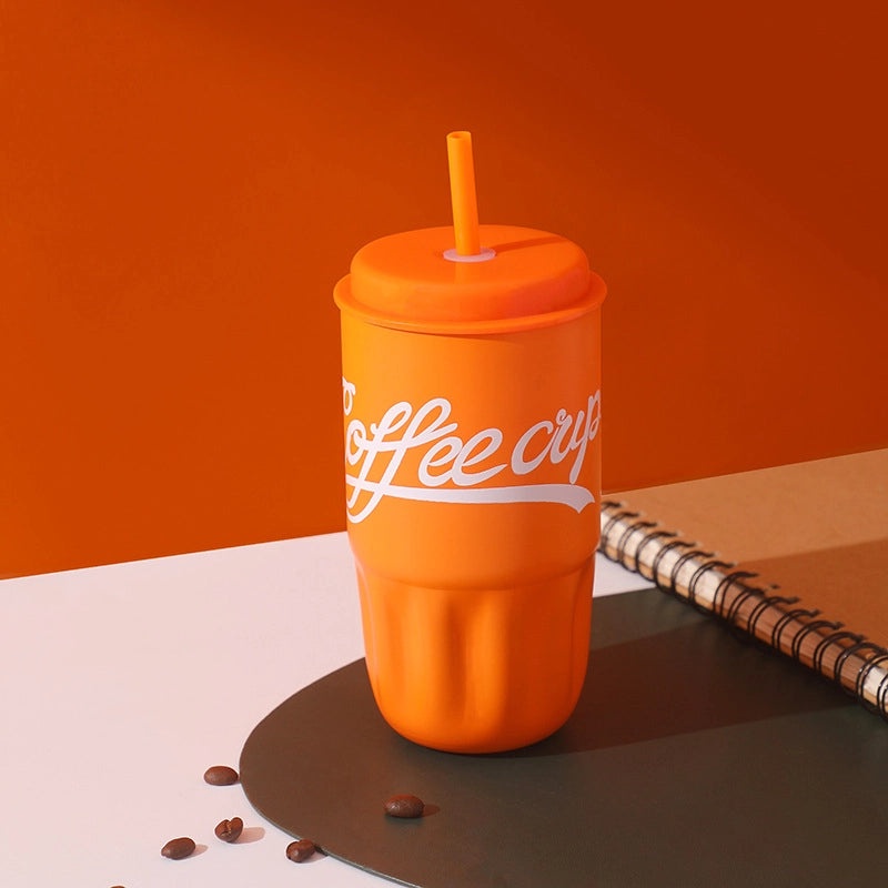 Casual Stainless Steel 316 Thermos Cup with Letter Design, Durable & Stylish | Drinkware & Thermos Mugs