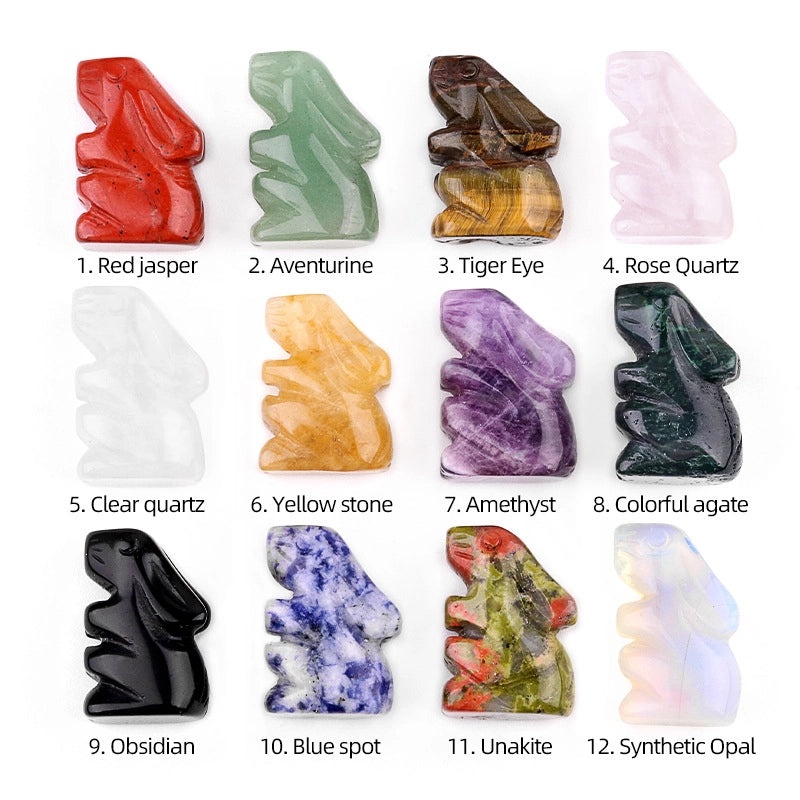 Adorable Rabbit Shaped Natural Crystal Agate Ornament for Home Decor | Home Decor & Accessories