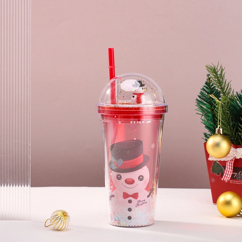 Holiday Christmas Tree Santa Snowman Plastic Water Bottle 1 Piece | Kitchen & Dining