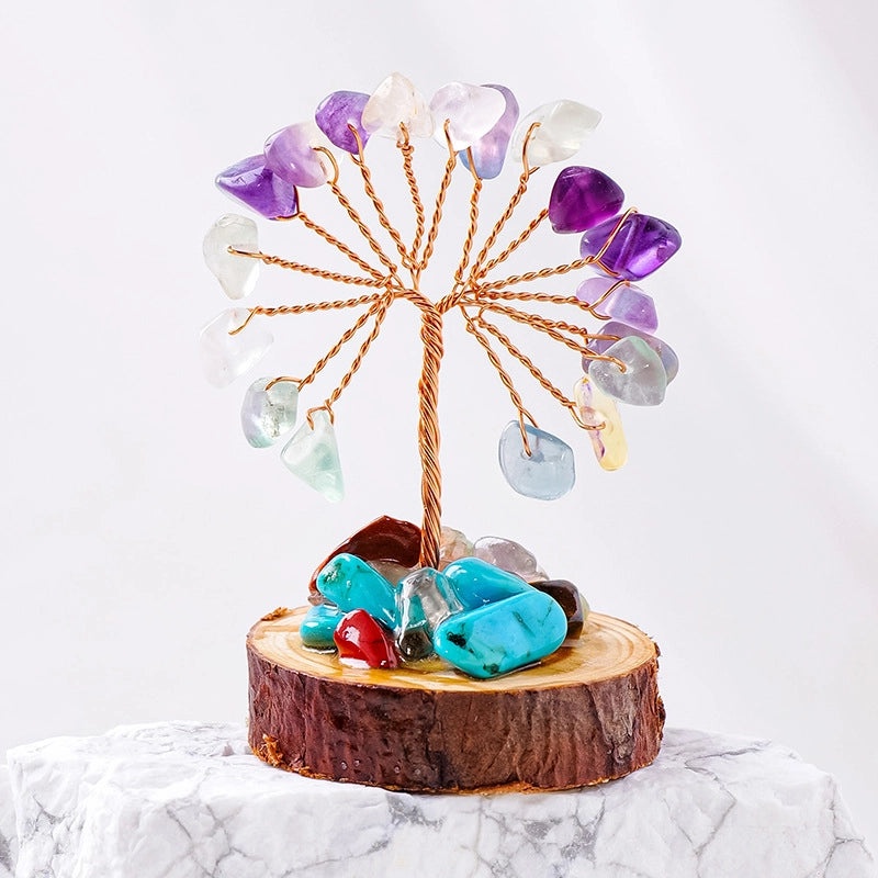 Minimalist Life Tree Crystal Ornament | Home Decor