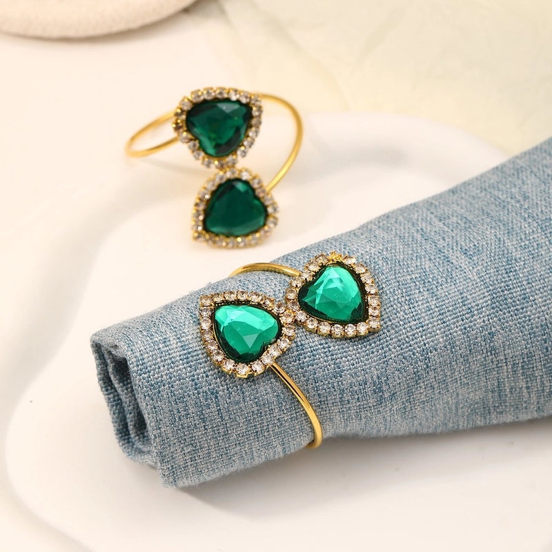 Valentine's Day Red Heart Flower Alloy Napkin Ring Casual Elegant Pastoral Style 1 Piece|Home Decor Tableware