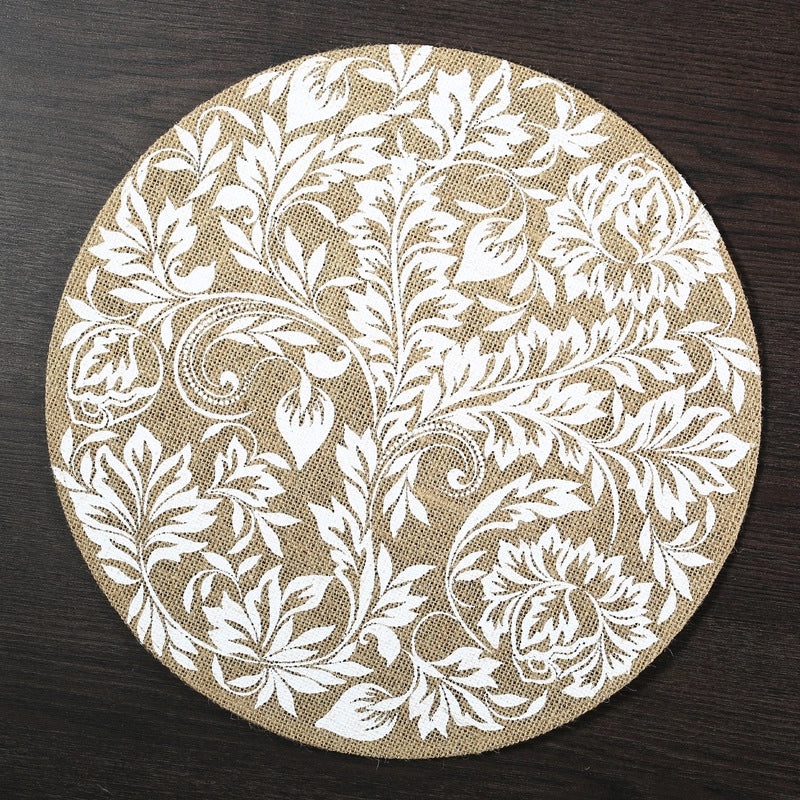 Chinoiserie Style Wooden Placemat for Vacation Dining Solid Color|Home Decor Tableware