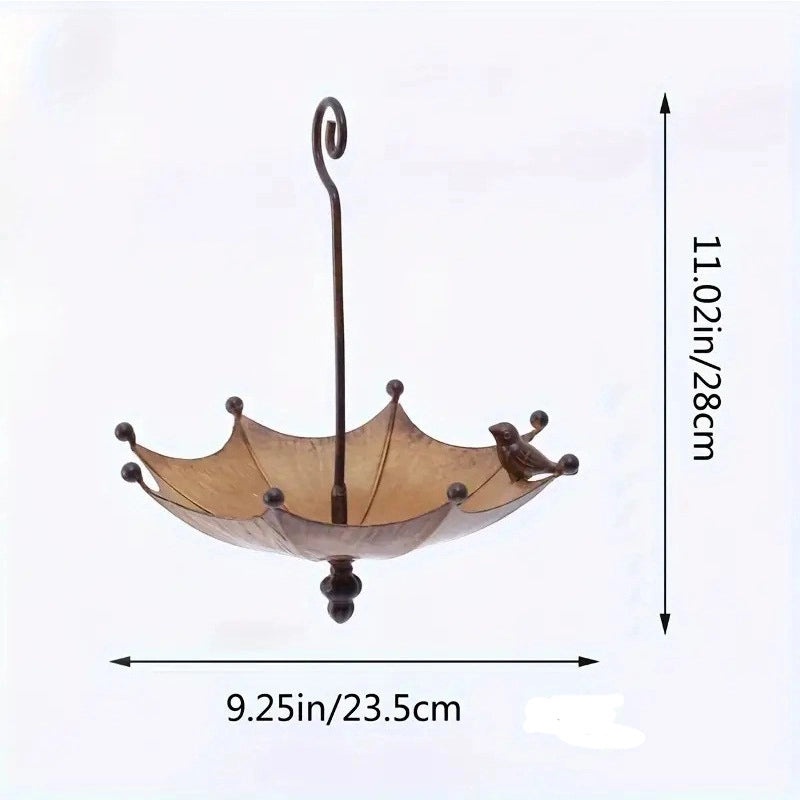 Outdoor Classic Metal Bird Feeder Minimalist Umbrella Garden Decor