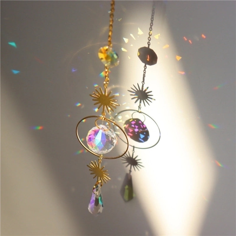 Trendy Sun-Shaped Crystal Suncatcher Wind Chime for Wall Decor|Home Decor