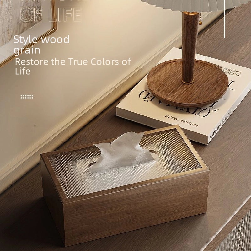 Walnut Wooden Tissue Box Holder for Living Room Bedroom Office | Home Decor Storage Accessories