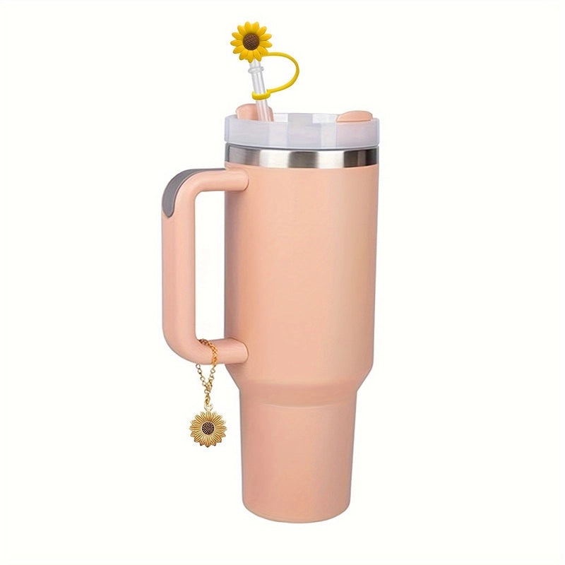 Adorable Sunflower Silicone Straw Topper Set | Drink Accessories