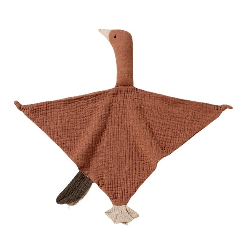 Wrinkled Cotton Gauze Baby Towel with Little Swan Hand Puppet | Baby Bedding & Bath Accessories