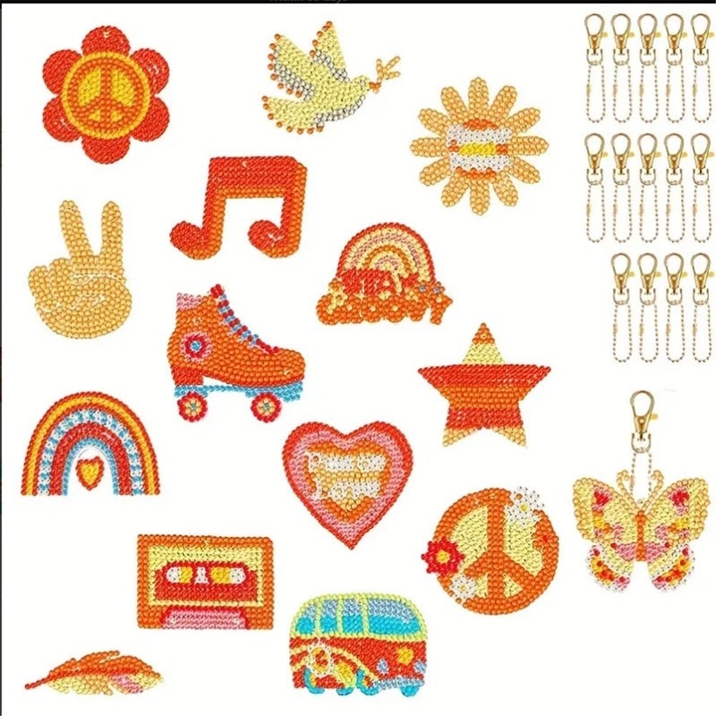 DIY Diamond Painting Keychain 1012 Pieces Variety Platform Explosions Design | Keychains & Accessories