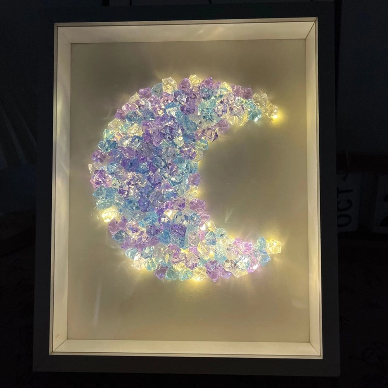 Moon Crystal Night Light with Butterfly Design Handmade DIY Birthday Gift|Home Decor Night Lights