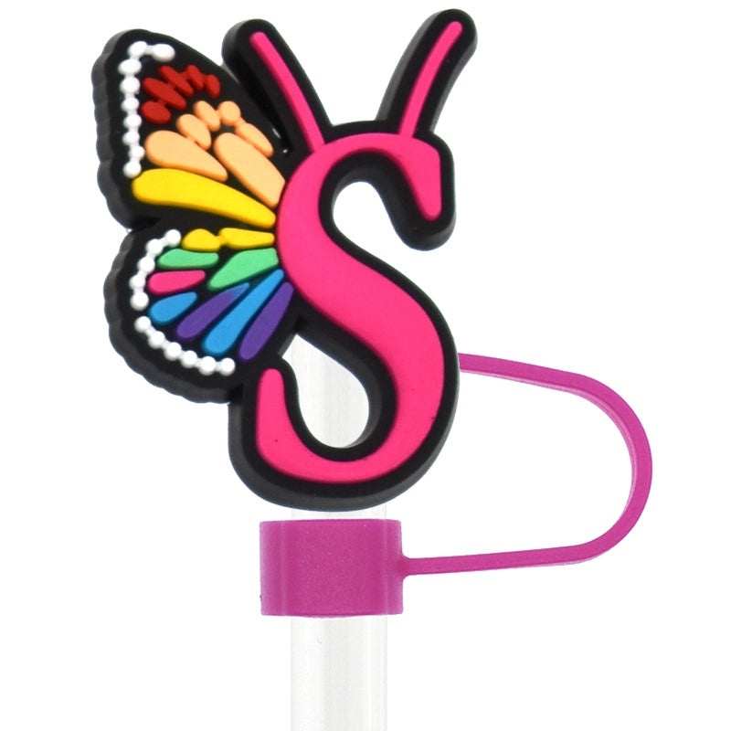 10 Pieces Cute Alphabet PVC Straw Decorative Caps Set|Drinkware Accessories