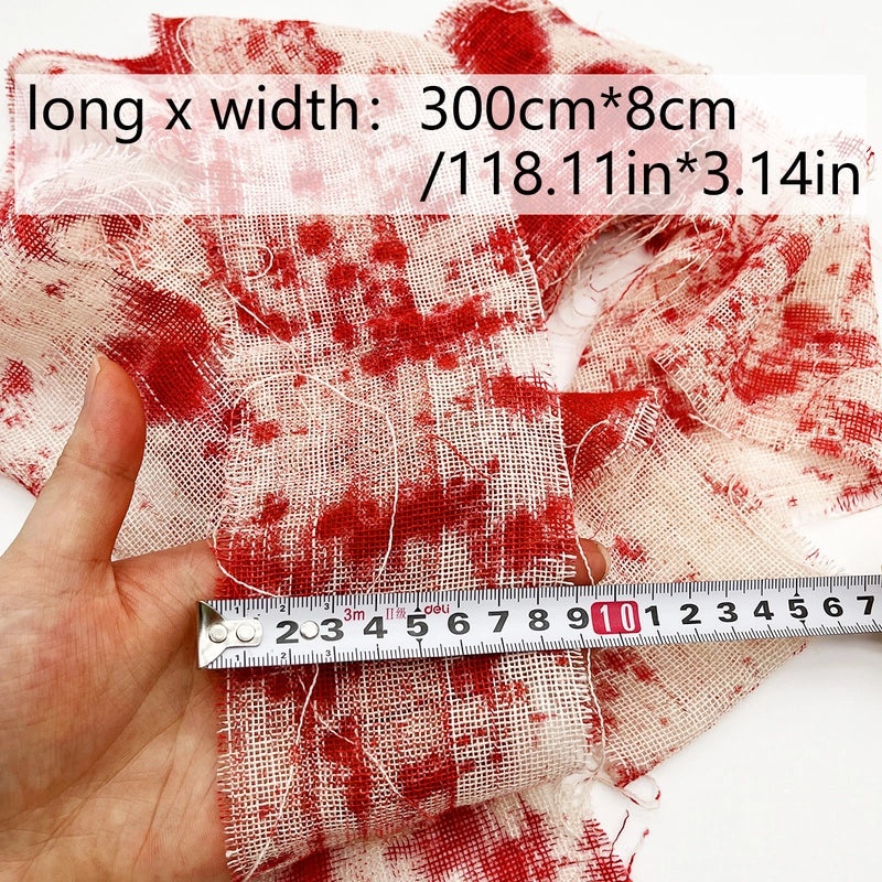 Halloween Blood Stain Gauze Tape Changeable Warning Isolation Bandage for Halloween Decoration|Halloween Decorations