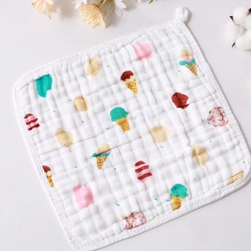 Cartoon Style Cotton Baby Burp Cloths Soft and Minimalist Newborn Accessories|Baby Accessories