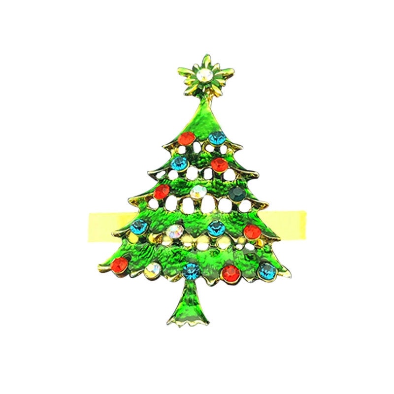 Christmas Cartoon Santa Claus Alloy Napkin Ring Casual Elegant Holiday Table Decor | Holiday Tableware