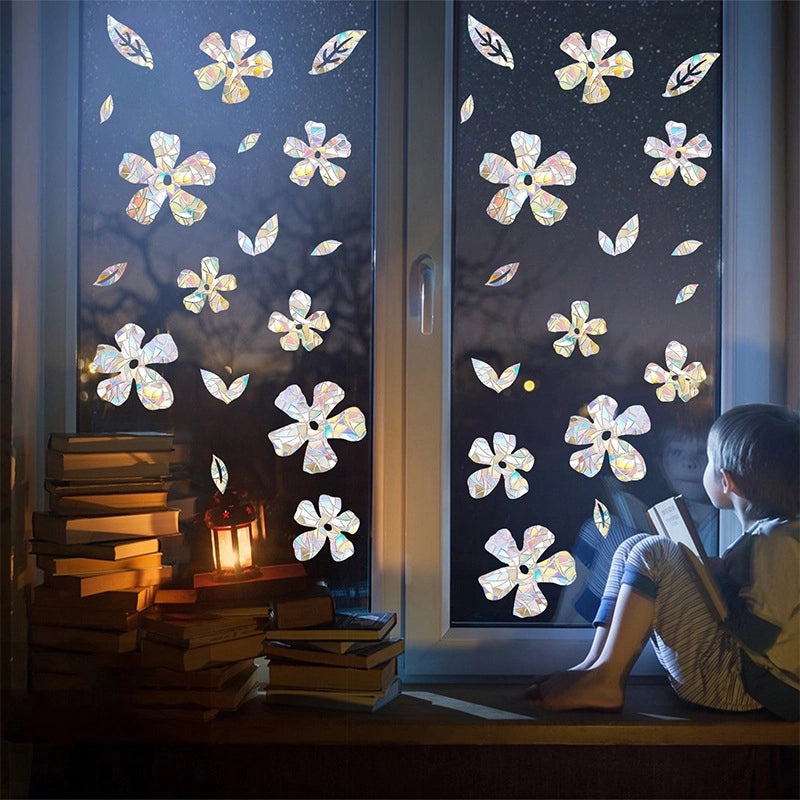 Green Leaves and Flower PVC Wall Decal for Home Decor|Wall Stickers